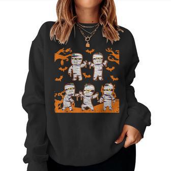 Dabbing Dancing Mummy ハロウィン ダブ ダンス ポーズ ミイラ レディーススウェットシャツ - Kawaiitshirt