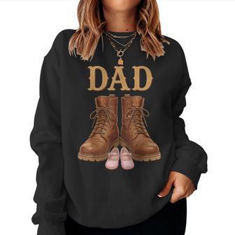 Dad Of Daughter Vintage Boots Father Girl Proud Dad Women Sweatshirt - Thegiftio