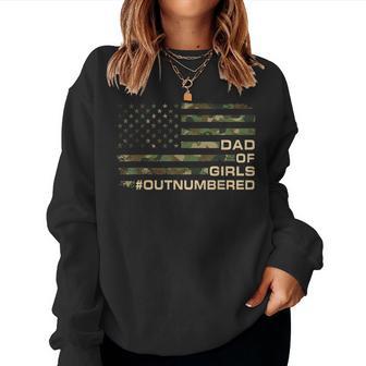 Dad Of Girls Outnumbered Fathers Day Dad Of Daughters Men Women Sweatshirt - Thegiftio UK
