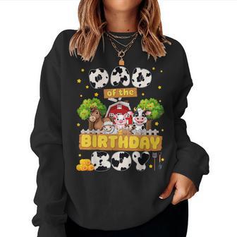 Dad And Mom Of The Birthday Boy Farm Family Matching Party Women Sweatshirt - Thegiftio UK