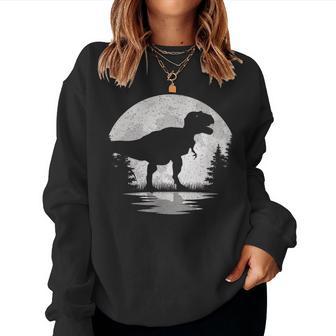 Dinosaur Moon Vintage T-Rex Dino Lover Women Women Sweatshirt - Thegiftio