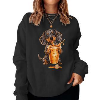 Divertente Con Bassotto Merle Dog Coffee Lover Women Sweatshirt - Novitaregali