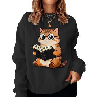 Divertido Lector De Libros Con Diseño De Gato Y Gatito Regalo Para Hombres Es Y Niños Sudadera Mujer - Regaloses