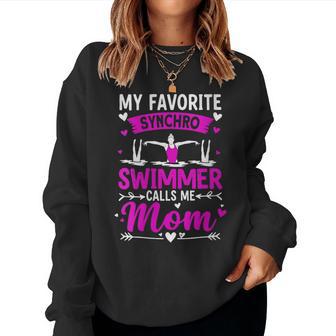 Donnaincronizzato Nuoto Mamma Favoritoynchro Nuotatore Artistico Con Collo A Women Sweatshirt - Novitaregali