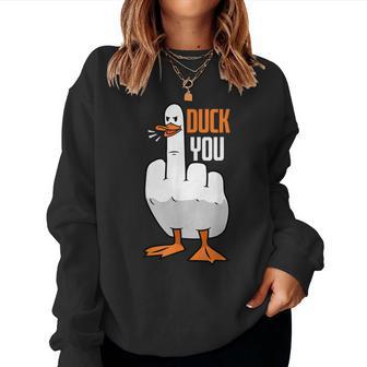 Duck You Duck レディーススウェットシャツ - Kawaiitshirt