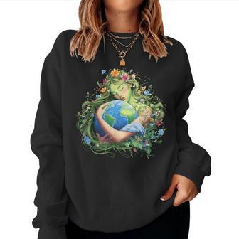 Earth Day 2026 Green Mother Nature Planet Girls Women Sweatshirt - Thegiftio