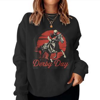Elegant Derby Racing Day Ky Horse Racing Spectacle Women Sweatshirt - Thegiftio UK