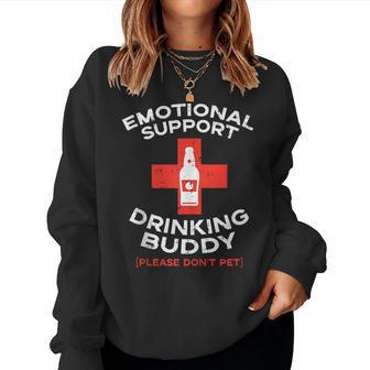 Emotional Support Drinking Buddy Pet Saying Women Women Sweatshirt - Thegiftio