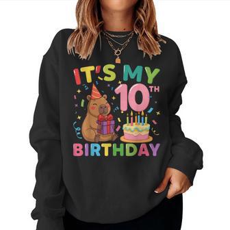 Es Ist Mein 10 Geburtstag Capybara 10 Jahre Junge Mädchen Cappy Sweatshirt Frauen - Seseable