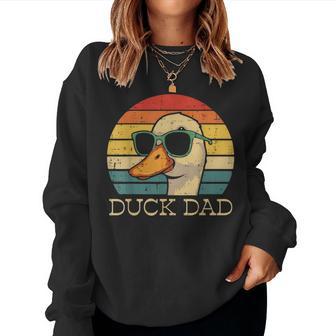 Fathers Day Duck Dad Retro Goose Papa Daddy Hunting Hunter Women Sweatshirt - Monsterry