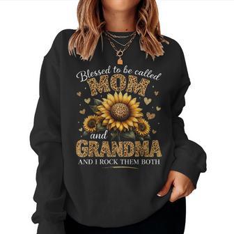 Floral Blessed To Be Called Mom And Grandma I Rock Them Both Women Sweatshirt - Thegiftio UK