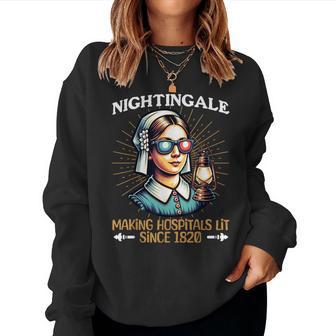 Florence Nightingale -Hospitals Lit Since 1820- Nurse Women Sweatshirt - Thegiftio UK