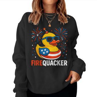 4Th Of July Duck Firequacker Patriotic Fourth Of July Women Sweatshirt | Seseable UK