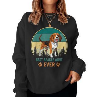Best Beagle Aunt Ever Vintage Puppy Lover Retro Women Sweatshirt - Thegiftio UK