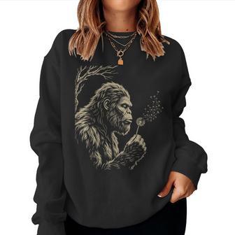 Blowing Wishes Bigfoot Dandelion Sasquatch Wish Men Women Sweatshirt - Thegiftio UK