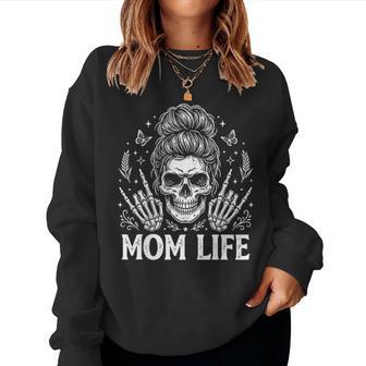 Feral And Unhinged Moms Club Skeleton Coffee Mom Humor Women Sweatshirt - Thegiftio UK