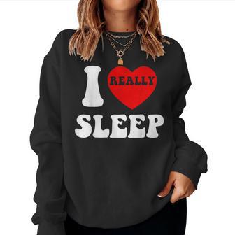 I Loveleep Heart Naps Lazy Relaxing For Men レディーススウェットシャツ - Kawaiitshirt