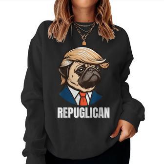 Republican Pug Political Dog Repuglican Women Women Sweatshirt - Thegiftio UK