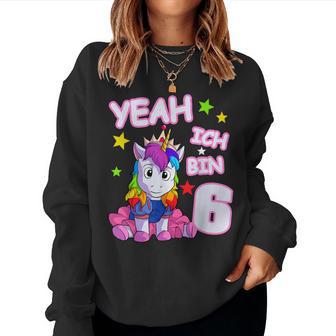 Geburtstags 6 Jahre Mädchen Einhorn Geburtstag Sweatshirt Frauen - Seseable