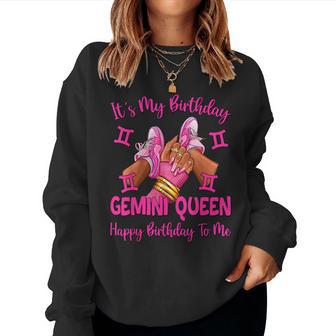 Gemini Queen It's My Birthday Sneakers Zodiac Women Sweatshirt - Thegiftio UK