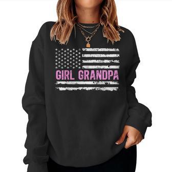 Girl Grandpa Of Girls Us Flag Girl Grandfather Girls Grandpa Women Sweatshirt | Seseable UK