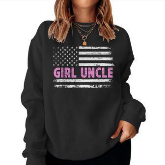 Girl Uncle Of Girls Us Flag Girls Uncle Women Sweatshirt - Thegiftio UK