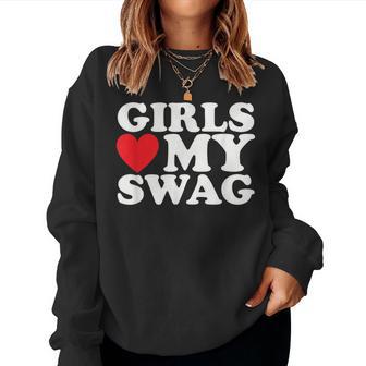 Girls Heart My Swag Hip Hop Love Women Sweatshirt - Thegiftio UK