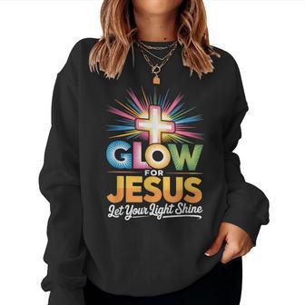 Glow For Jesus Christian Faith Lion God Christianity Women Sweatshirt - Thegiftio UK