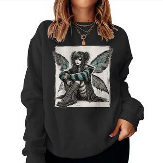 Goth Girl Cute Grunge Gothic Fairy Goth Emo Girl Women Sweatshirt - Thegiftio