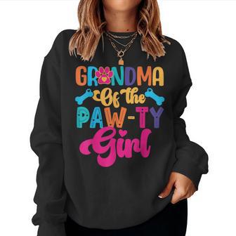Grandma Of The Paw-Ty Girl Dog Family Matching Party Women Sweatshirt - Monsterry