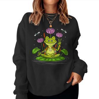 Grenouille Hippie Zen Yoga Méditation Animal Drôlepirituel Sweat-shirt pour femme - Cadeauxyz