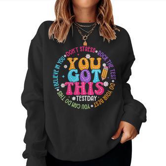 Groovy Test Day State Testing Teacher Men Women Sweatshirt - Thegiftio