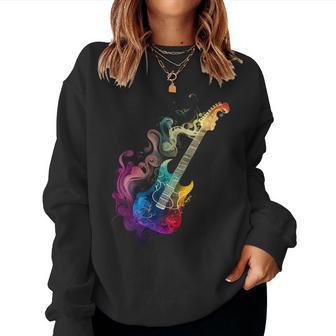 Guitare Électrique Couleurs Musicien Coloré Guitare Cadeau P Sweat-shirt pour femme - Cadeauxyz