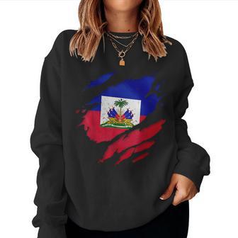 Haitian Flag Day First Black Republic Haiti Pride Women Women Sweatshirt | Mazezy