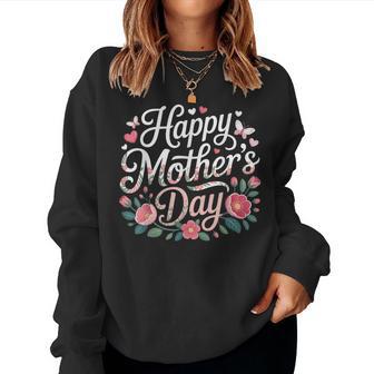 Happy Mother Day Floral Cute Flowers Mom Celebration Women Sweatshirt | Seseable UK