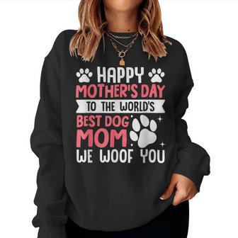 Happy Mother's Day To The World Best Dog Mom Mother's Day Women Sweatshirt | Seseable UK