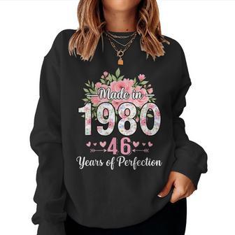 Hecho En 1980 Regalos Florales De 46 Cumpleaños Para Es De 46 Años Sudadera Mujer - Regaloses
