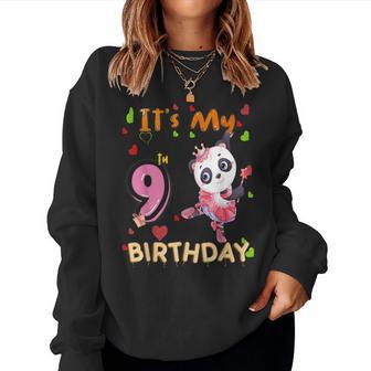 Il Mio 9 ° Compleanno Panda 9 Anni Per Ragazze Bambini Panda Women Sweatshirt - Novitaregali
