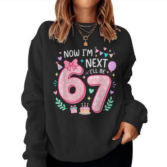I'm 6 Next Be 7 6Th Birthday Girl 6 Year Old Girl Birthday Women Sweatshirt - Thegiftio UK