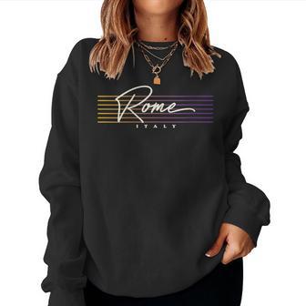 Italia Nostálgico Estilo Retro Roma Cuello Sudadera Mujer - Regaloses