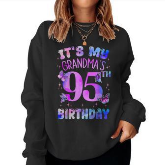 It's My Grandma's 95Th Birthday Butterfly Happy 95 Years Old Women Sweatshirt | Seseable UK