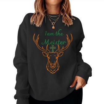 Jaegermeister Meister Deer Family Dad Mum Cheeky レディーススウェットシャツ - Kawaiitshirt