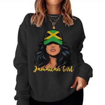 Jamaican Girl Jamaica Flag Proud Afro Jamaican Women Women Sweatshirt - Thegiftio UK