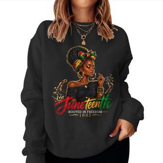 Junenth Rooted In Freedom Since 1865 Black Women Women Sweatshirt - Thegiftio UK
