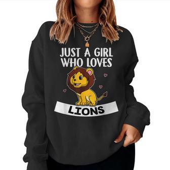 Just A Girl Who Loves Lions Carino Costume Da Leone Women Sweatshirt - Novitaregali