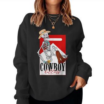 Kille-Rs Vintage Cowboy Western Skeleton Women Women Sweatshirt - Thegiftio UK