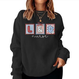 Labor And Delivery Nurse Patriotic Nursing Stamp 4Th Of July Women Sweatshirt - Monsterry