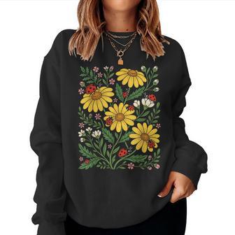 Ladybug Flower Cottagecore Cute Ladybug Women Sweatshirt - Thegiftio UK