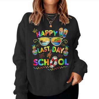Last Day Ofchool For Teacher Off Duty Tie And Dye レディーススウェットシャツ - Kawaiitshirt