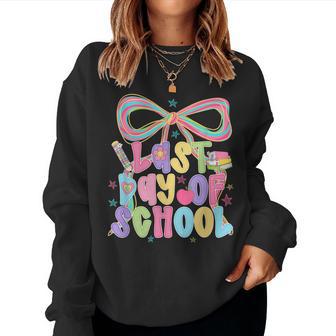 Last-Day Of School Coquette Bow Teacher Student School Grad Women Sweatshirt - Monsterry